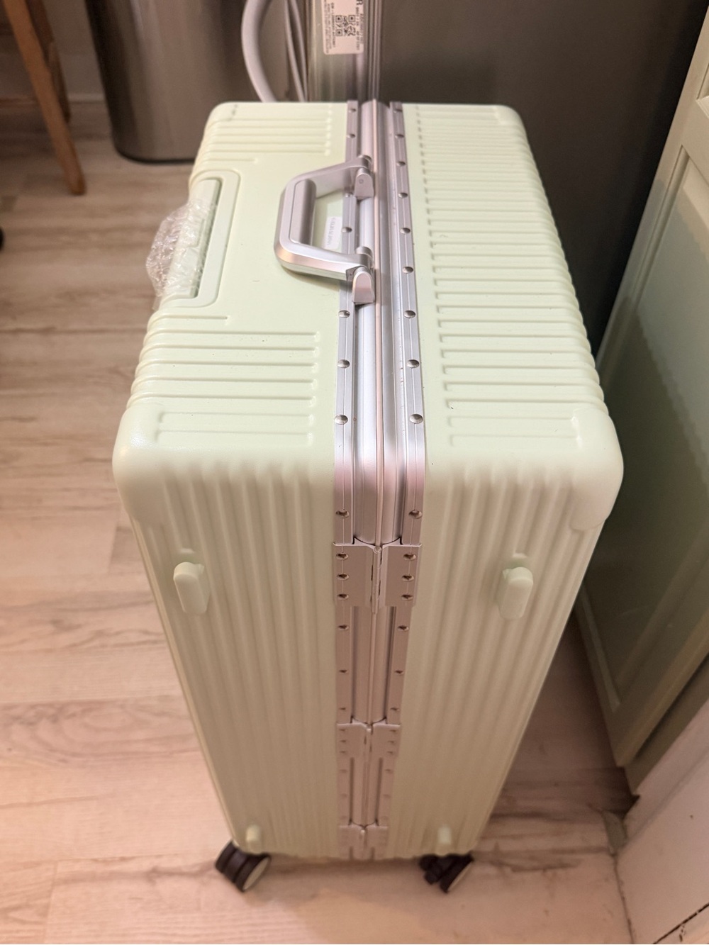 Mint Green Rolling Suitcase with Wheels